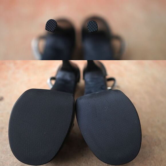 Sparkly Rhinestone Platform Heels Size 7 Open Toe Stiletto Pleaser Sandals - Picture 7 of 11